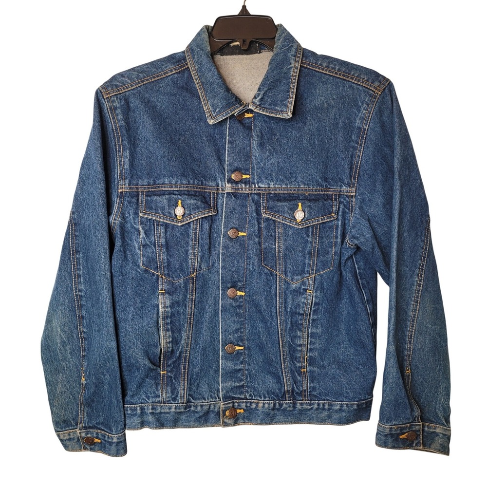 Generation One Denim Jacket Mens Large Blue‎ Cotton Button Up Trucker Coat